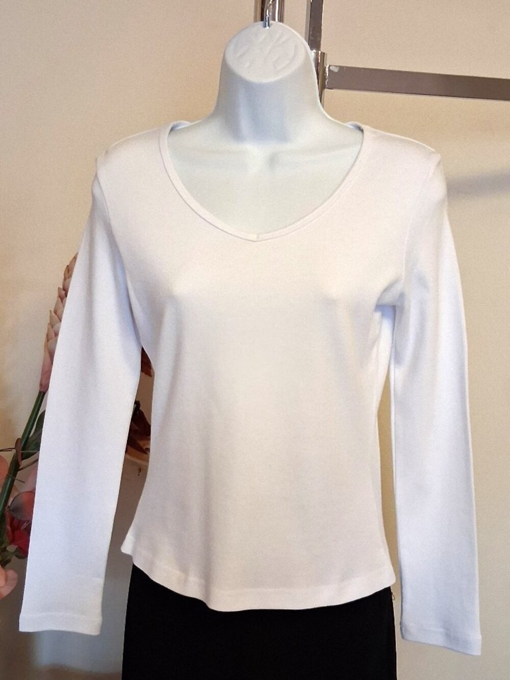 2 for $25 Womens Long Sleeve Stretch V Neck Green Cotton T Shirt Soft Warm Top 8
